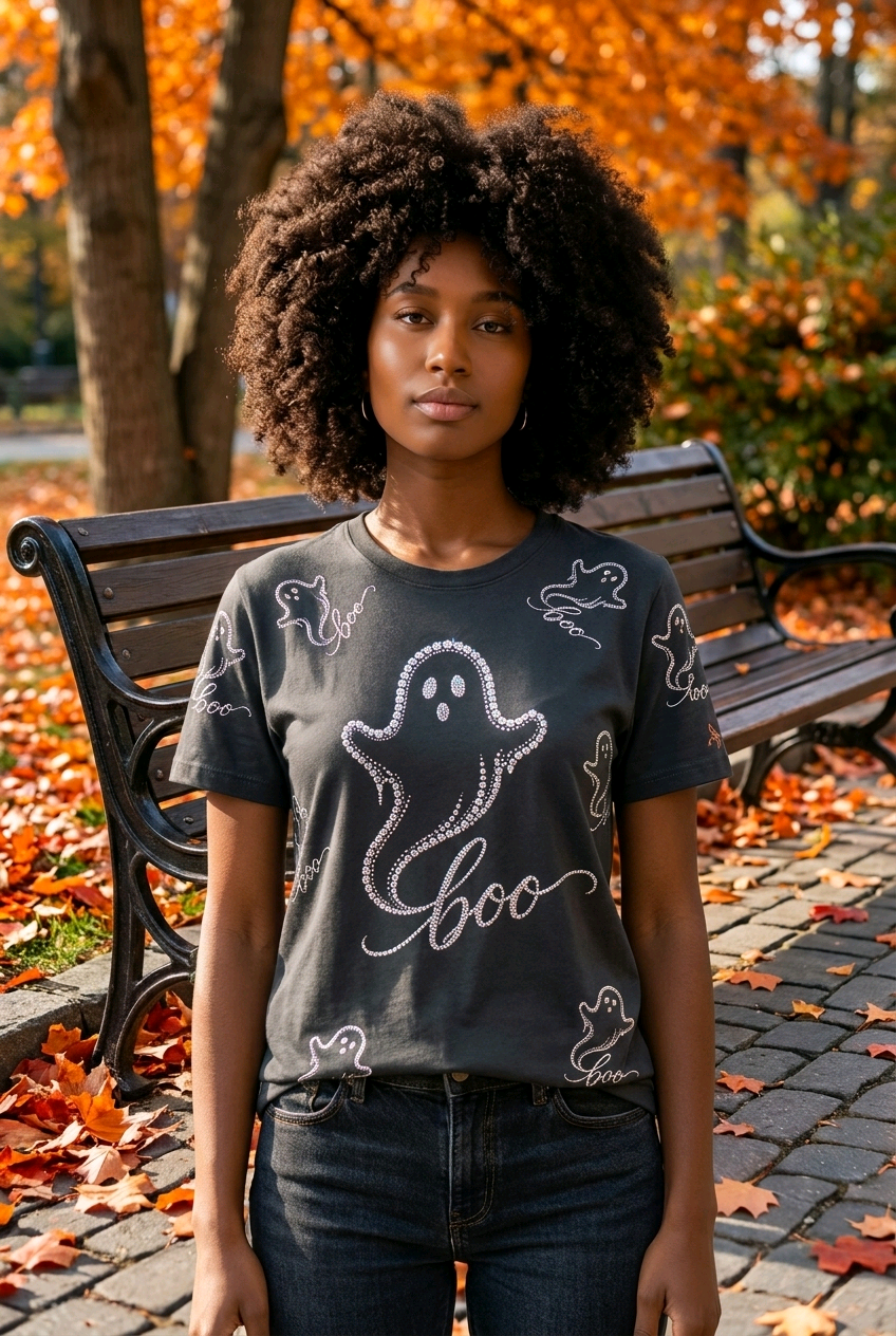Women’s "Boo" Ghostly Halloween Tee