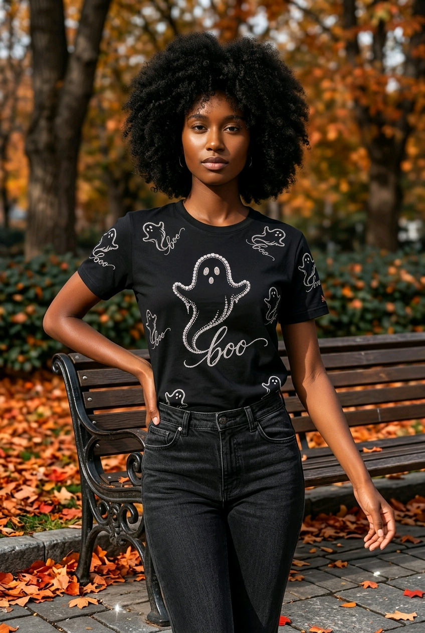 Women’s "Boo" Ghostly Halloween Tee