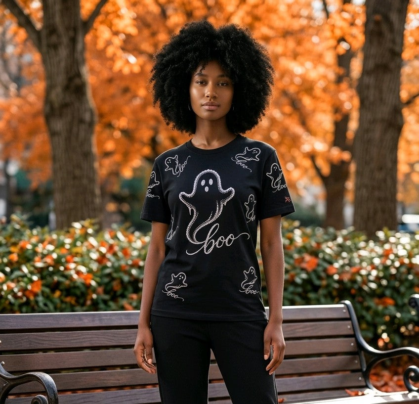 Women’s "Boo" Ghostly Halloween Tee