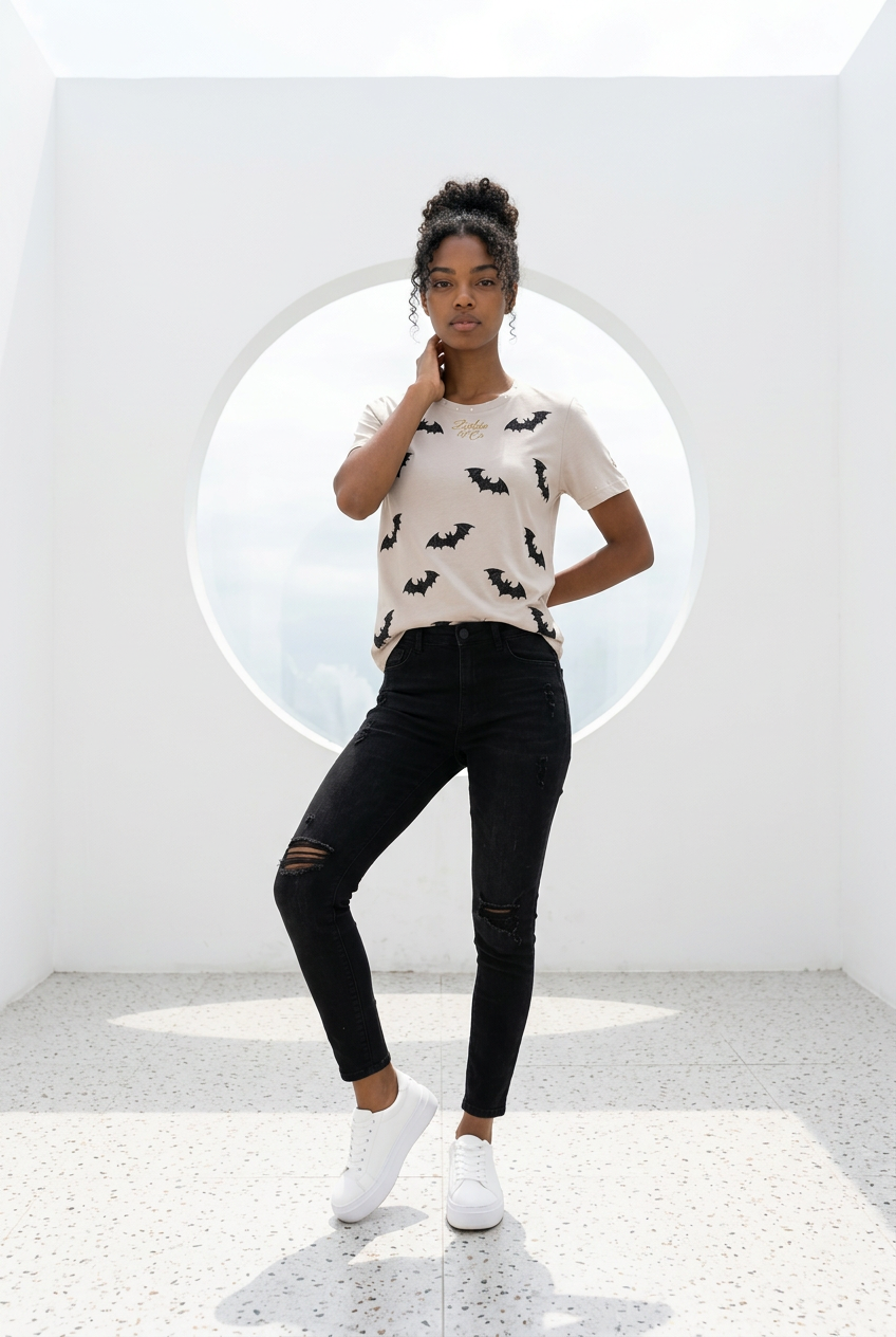 Women’s Bat-titude Graphic Halloween Tee