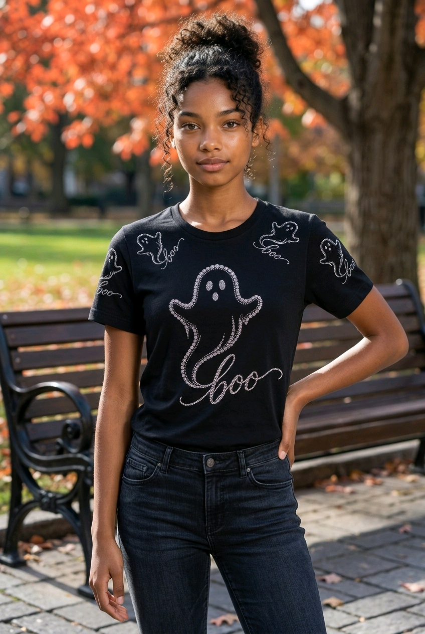 Women’s "Boo" Ghostly Halloween Tee